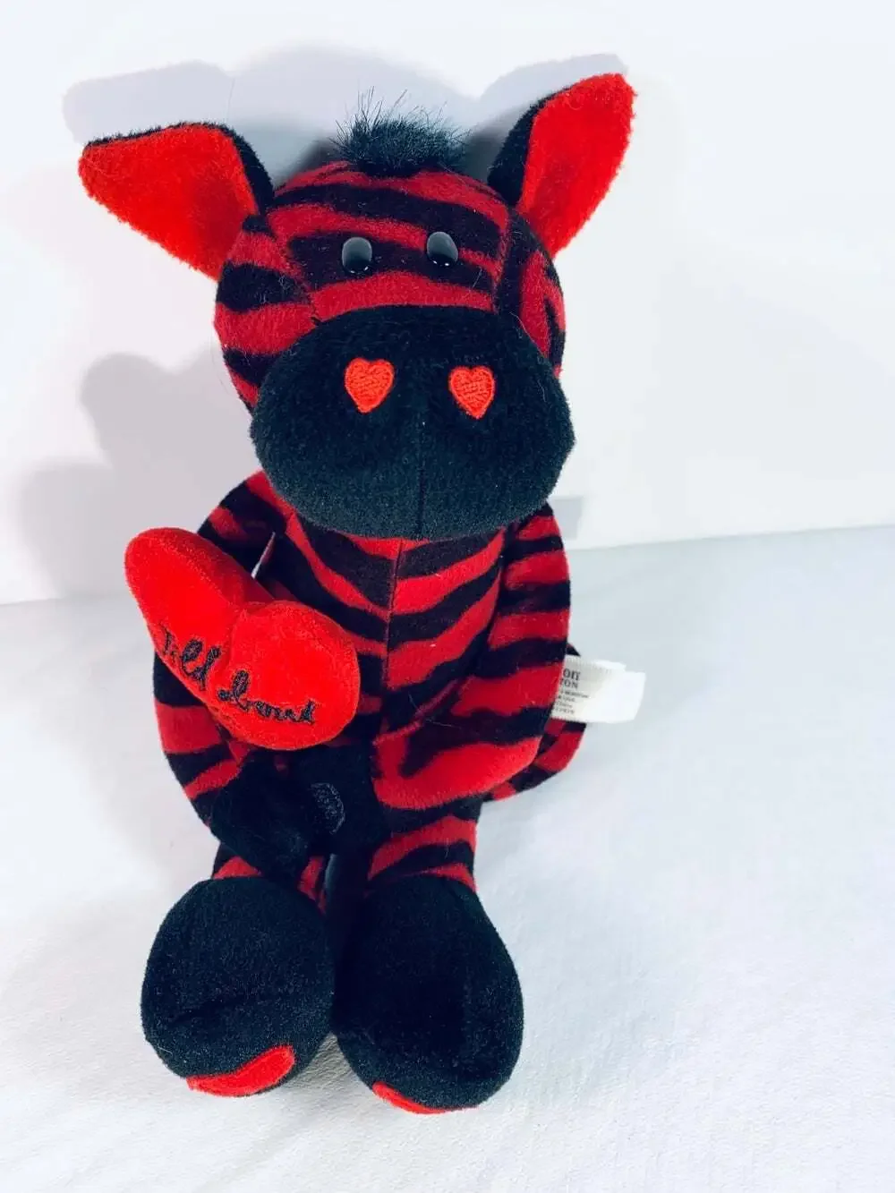 Red and black striped Zebra Wild about You plush Burton & Burton Valentines
